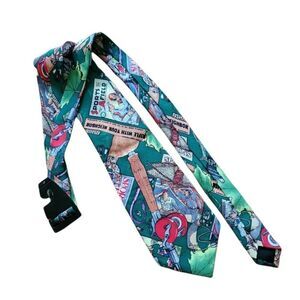 Vintage 1993 Nicole Miller Fishing Game Hunting 100% Silk Neck Tie EUC